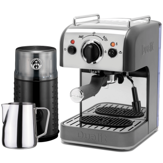 Dualit 3 in 1 Espressomaskine Inkl. Kaffemølle & Mælkekande