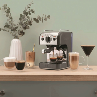 Dualit 3 in 1 Espressomaskine Inkl. Kaffemølle & Mælkekande