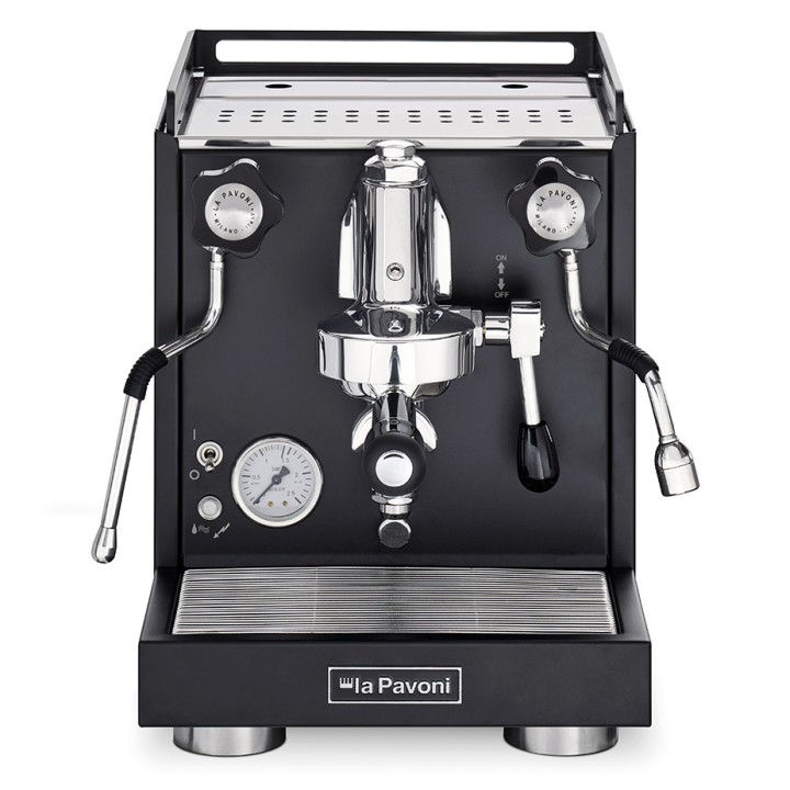 La Pavoni New Cellini Classic Sort LPSCCB01EU Espressomaskine Inkl. Eureka Mignon Libra Chrome/Mat Sort Espressokværn