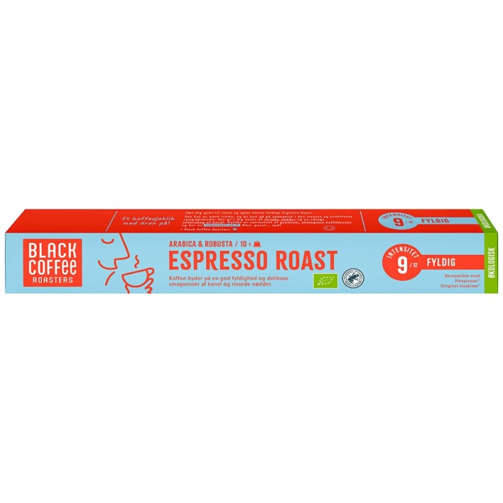 Black Coffee Roasters Espresso Roast Kaffekapsler Øko 10 x 10 stk Black Coffee Roasters Espresso Roast Kaffekapsler Øko 10 x 10 stk