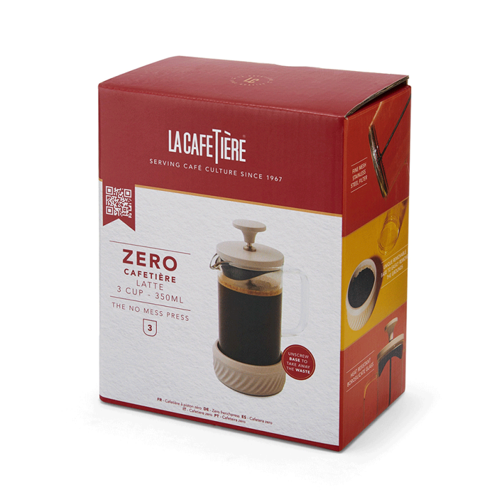 La Cafetière Zero 3 Kop. Stempelkande Latte La Cafetière Zero 3 Kop. Stempelkande Latte