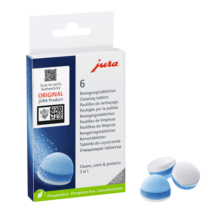 Jura cleaning pills / cleaning tablets. Order online. 1-2 days delivery.