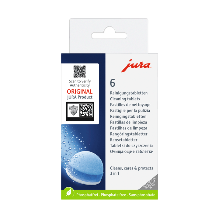 Jura cleaning pills / cleaning tablets. Order online. 1-2 days delivery.