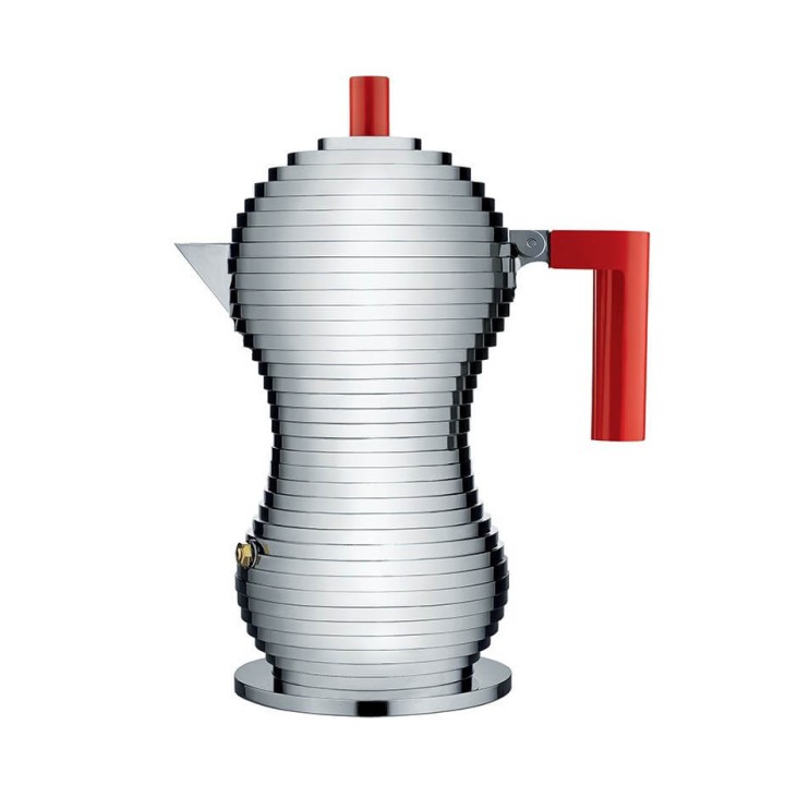 Alessi Pulcina Induction 3-Cup Espresso Pot Red
