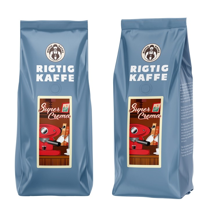 Rigtig Kaffe Super Crema 500g Whole coffee beans