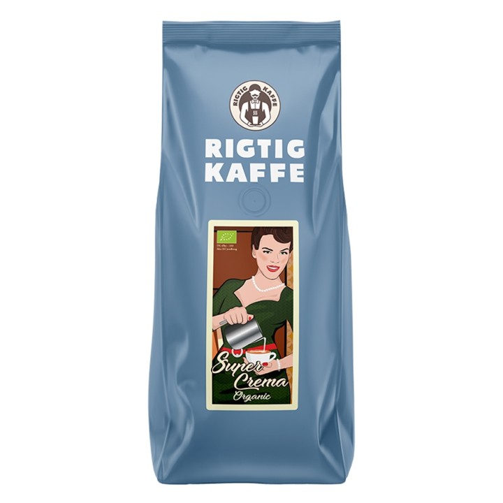 Rigtig Kaffe Super Crema Organic 500g Whole coffee beans