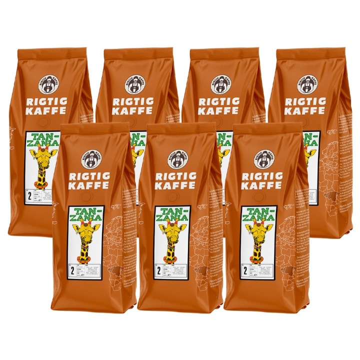 Rigtig Kaffe Tanzania No. 2 - 7x400g Whole coffee beans