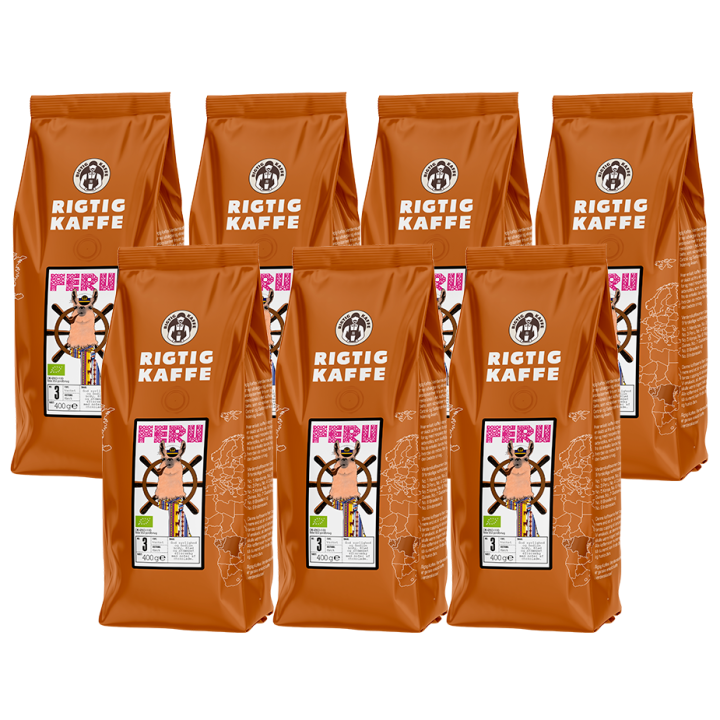 Rigtig Kaffe Peru No. 3 - 7x400g Whole coffee beans