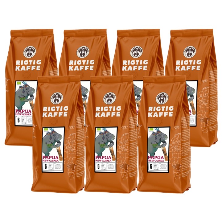 Rigtig Kaffe Papua New Guinea No. 6 - 7x400g Whole coffee beans
