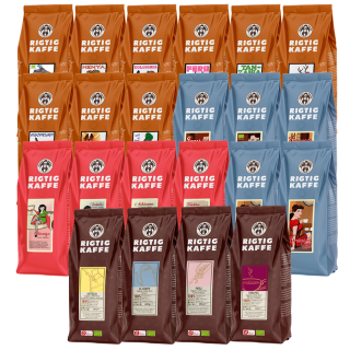 Rigtig Kaffe Mix pack 22 varieties Whole coffee beans