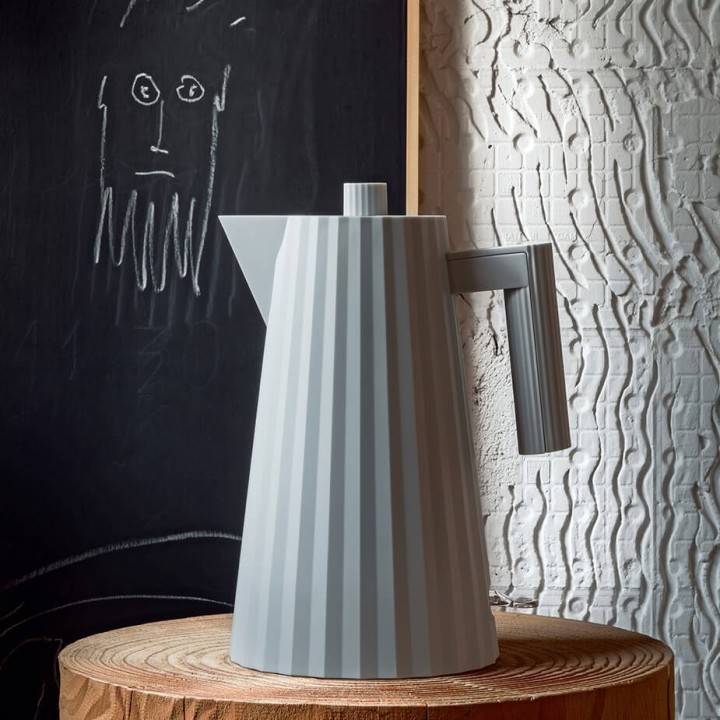 Alessi Plissé Electric Kettle 1.7 L Gray