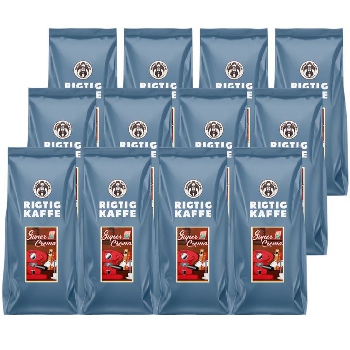 Rigtig Kaffe Super Crema 12kg Whole coffee beans