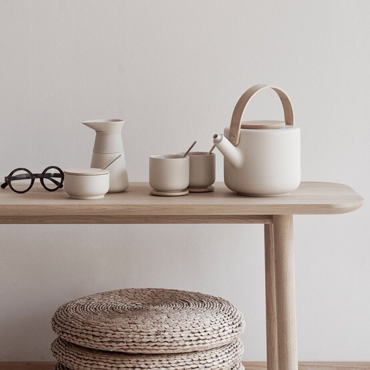 Stelton Theo Mug incl. coaster 1 pc Sand