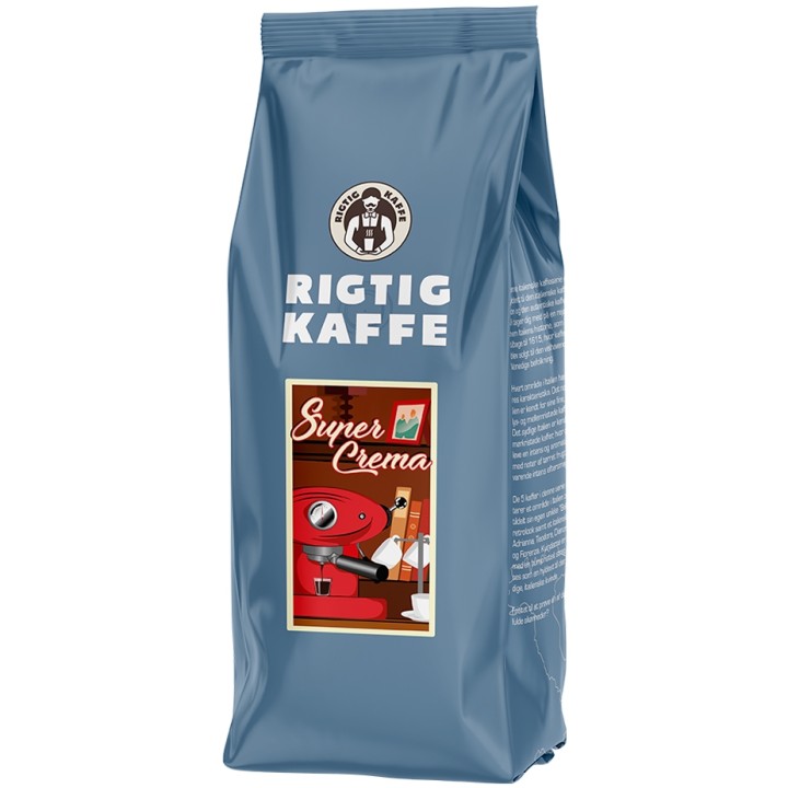Rigtig Kaffe Super Crema 1kg Whole coffee beans