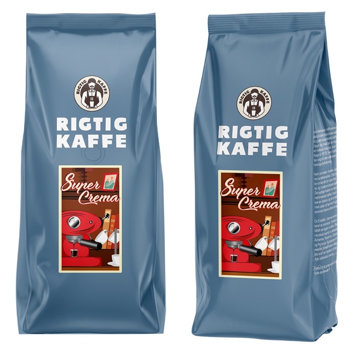 Rigtig Kaffe Super Crema 1kg Whole coffee beans
