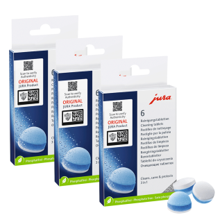 Jura cleaning pills / cleaning tablets. Order online. 1-2 days delivery.