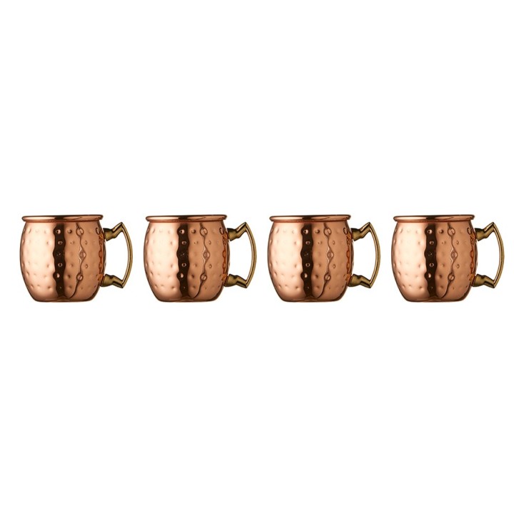 Lyngby shot glasses 6 cl, set of 4, copper