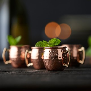 Lyngby shot glasses 6 cl, set of 4, copper