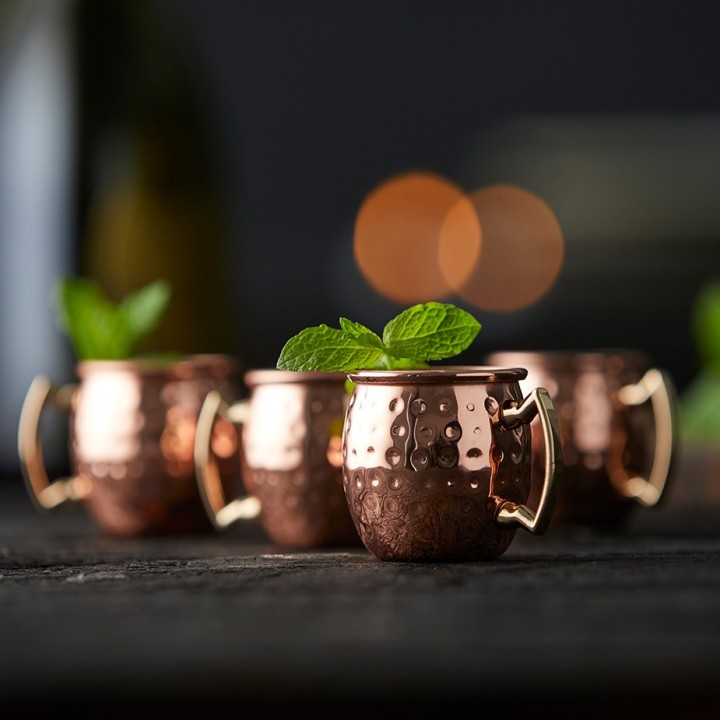 Lyngby shot glasses 6 cl, set of 4, copper