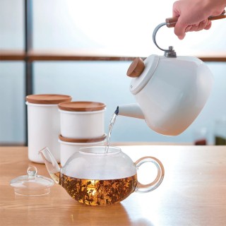 Hario Storage jar White/Wood 400ml