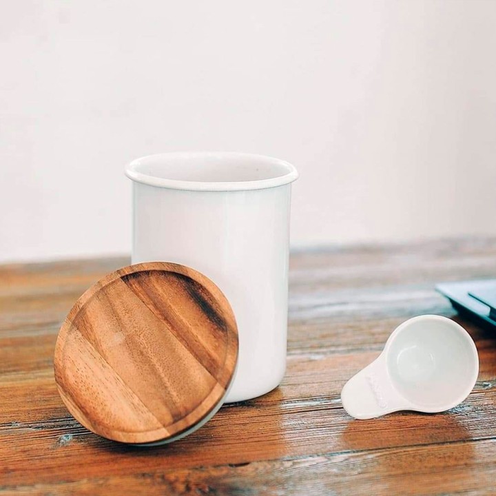 Hario Storage jar White/Wood 800ml