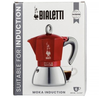 Bialetti Moka Induction 6 Cup Espresso Pot Red