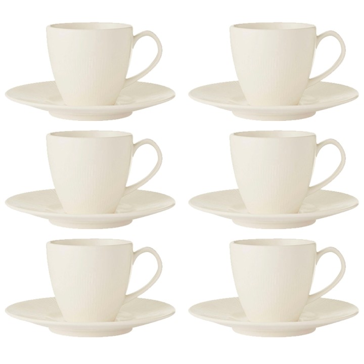 Colormix Cup with saucer 6 pcs. 0.2 L White