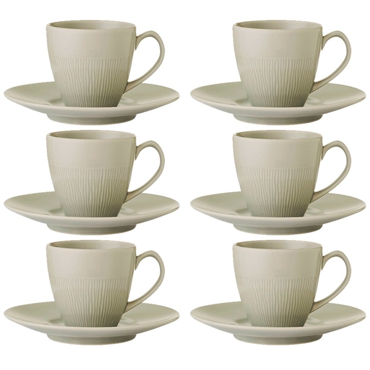 Colormix Cup with saucer 6 pcs. 0.2 L Gray