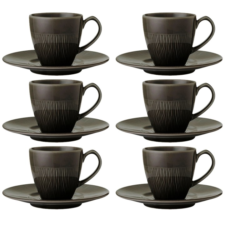 Colormix Cup with saucer 6 pcs. 0.2 L Anthracite gray