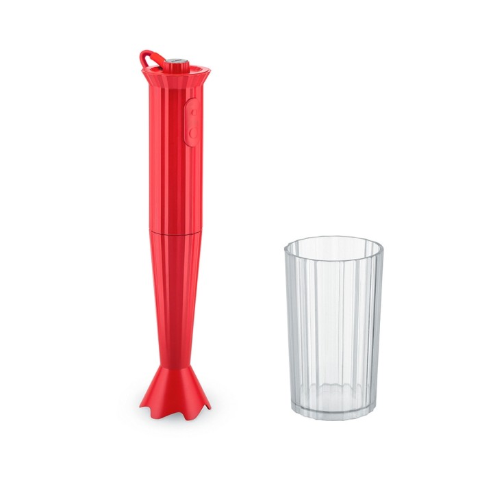 Alessi Plissé Hand Blender with Container - Red