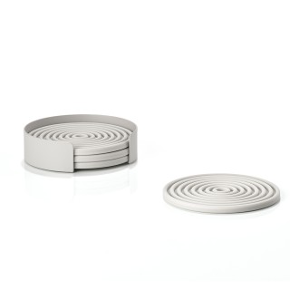 Zone Rocks glass coasters, set of 4, gray