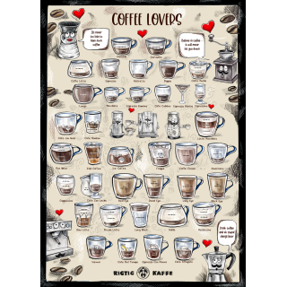 Coffee poster Rigtig Kaffe COFFEE LOVERS 50x70cm