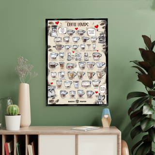 Coffee poster Rigtig Kaffe COFFEE LOVERS 50x70cm