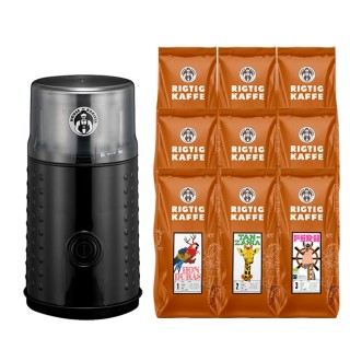 House of Barista Electric coffee grinder incl. 9 x 400 g world coffee