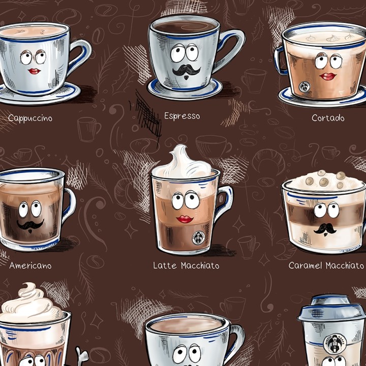 Coffee poster Rigtig Kaffe COFFEE DRINKS 21x30cm