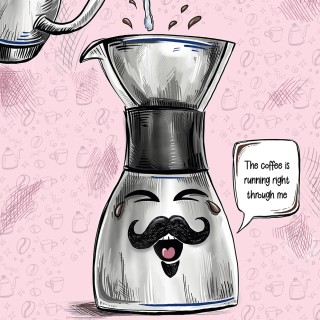 Coffee poster Rigtig Kaffe POUR OVER 21x30cm