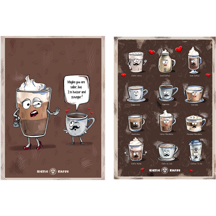 Coffee poster Rigtig Kaffe 2 Brown Posters 21x30cm