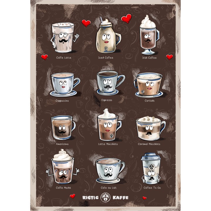 Coffee poster Rigtig Kaffe 4 Posters 21x30cm