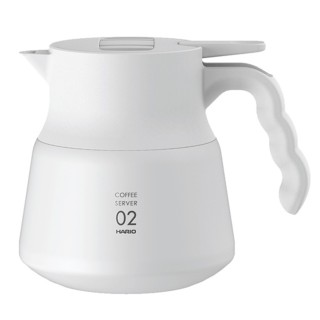 Hario V60-02 Stainless Steel Plus Server 0.6 L White