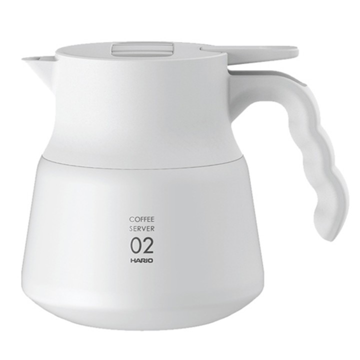 Hario V60-02 Stainless Steel Plus Server 0.6 L White