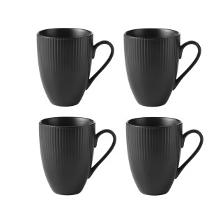 Aida Groovy mug with handle 30 cl 4 pcs Black