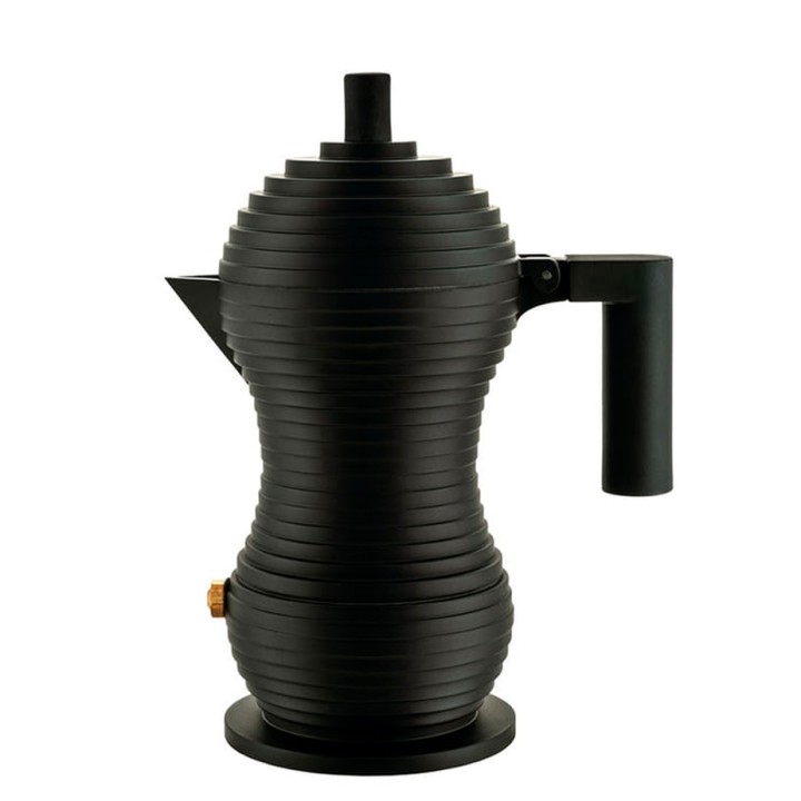Alessi Pulcina 6-Cup Espresso Pot Black