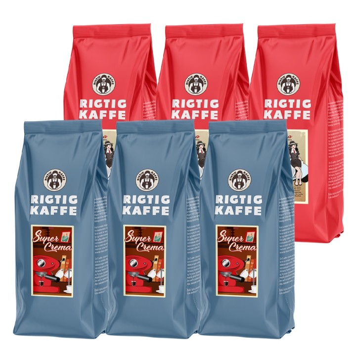Rigtig Kaffe Super Crema & Teodora 6kg Whole coffee beans