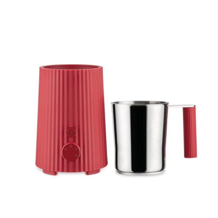 Alessi Plissé Pulcina Electric Milk Frother Red