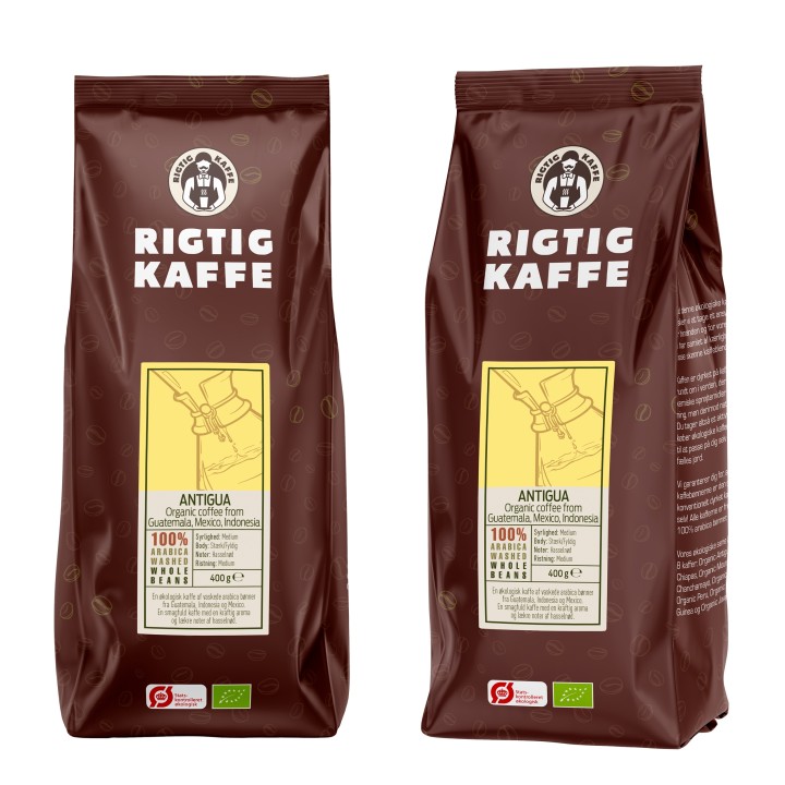 Rigtig Kaffe Organic Antigua 400g Whole coffee beans