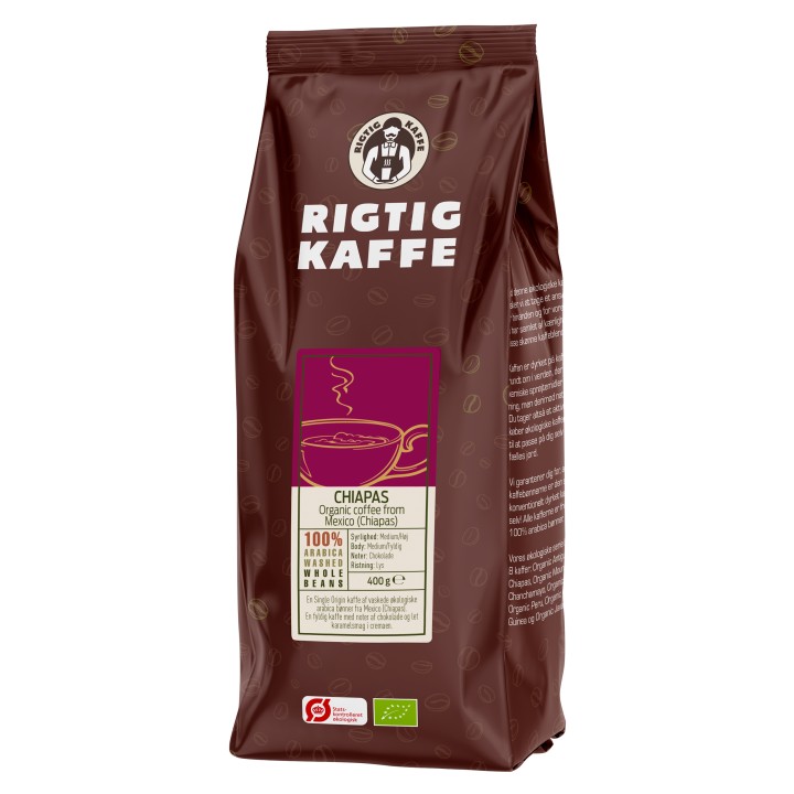 Rigtig Kaffe Organic Chiapas 400g Whole coffee beans