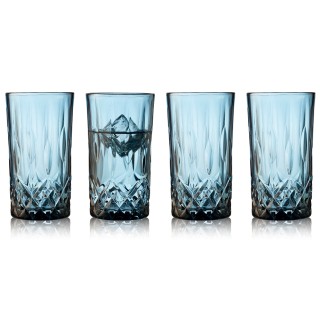Lyngby Sorrento Highball Glass 38 cl 4 pcs Blue