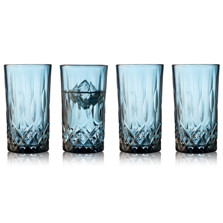 Lyngby Sorrento Highball Glass 38 cl 4 pcs Blue