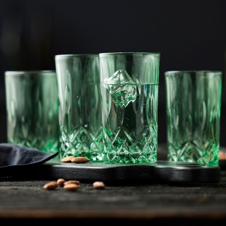 Lyngby Sorrento highball glasses 38 cl, set of 4, green