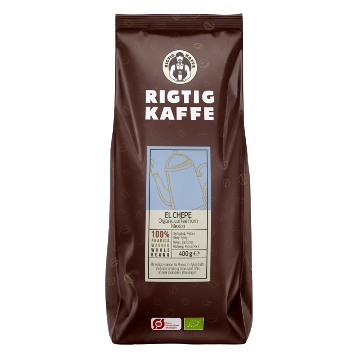 Rigtig Kaffe Organic El Chebe 400g Whole coffee beans